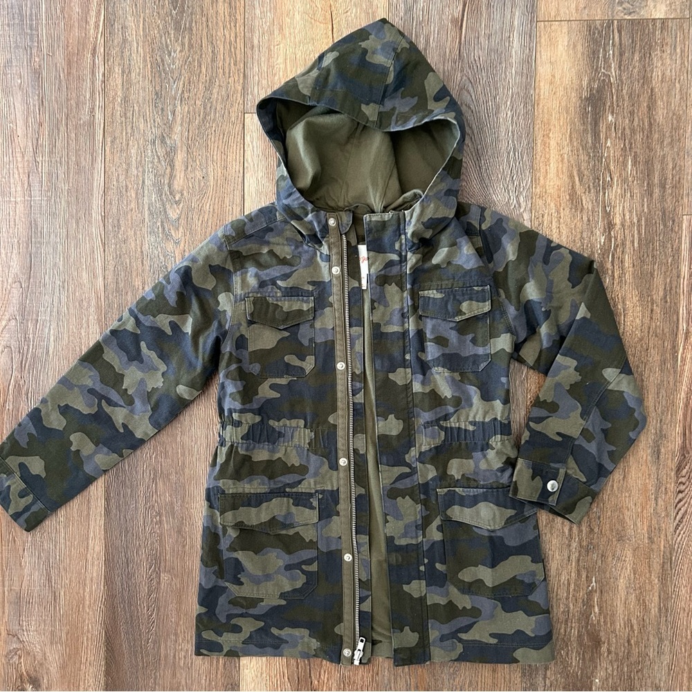 Cat & Jack Kids Camouflage Hooded Raincoat - Olive/Black